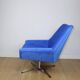 Vintage swivel armchair from DDR blue cornflower velvet from the Jade series