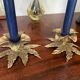 Pair of vintage brass candle holders