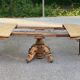 Round extendable dining table Napoleon III renovated in 19th-century oak.