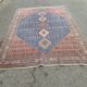 Handmade Yalameh Persian rug 200x300 indigo blue terracotta