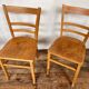 Series of 4 vintage light wood bistro chairs