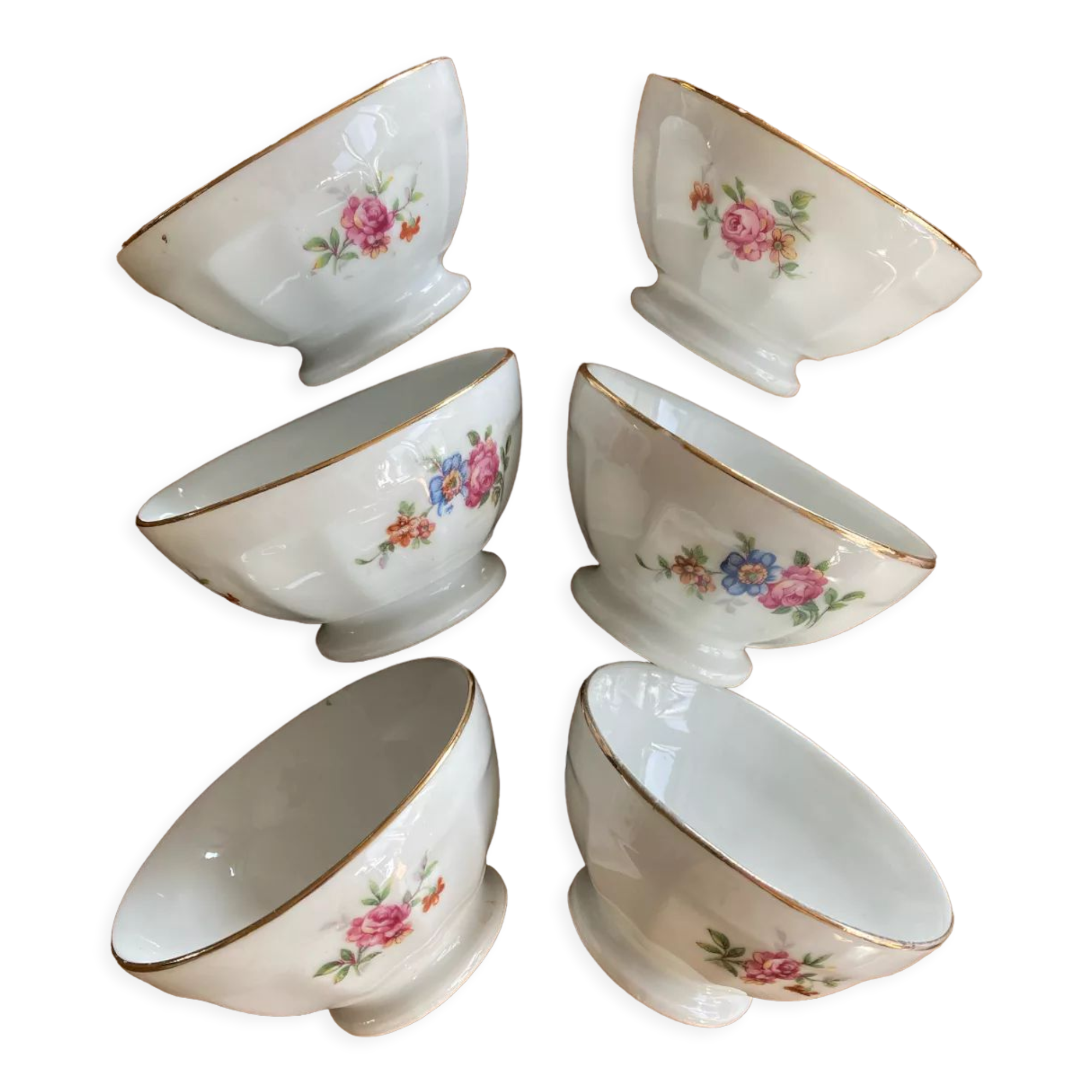 Small faceted bowls - porcelain
