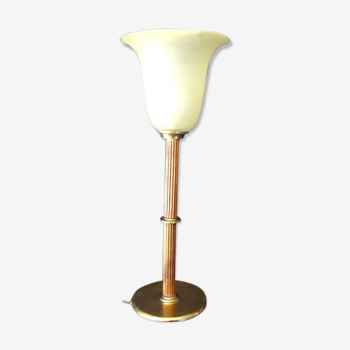 Mazda brass wood lamp 70cm