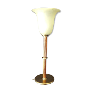 lampe bois laiton
