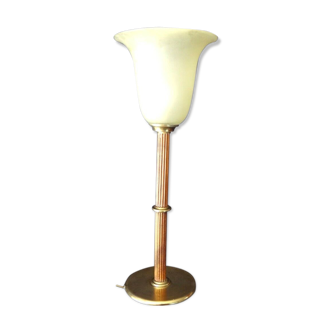 Mazda brass wood lamp 70cm