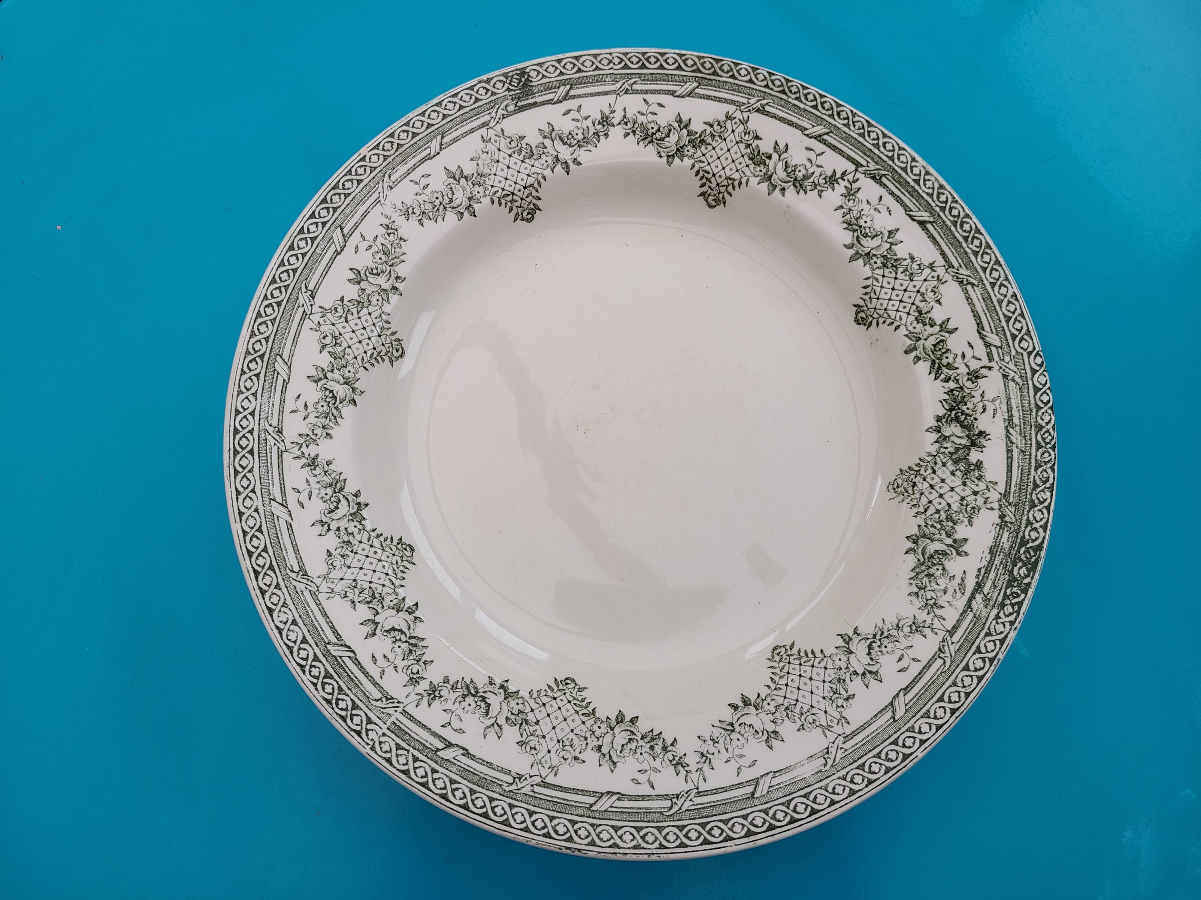 6 dinner plates Léon Graves Clairefontaine Model Antoinette Terre de Fer