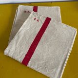 Set of tea towels in flax and monogrammed hemp