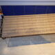 Vintage metal and rattan shelves