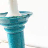 Pair of turquoise ceramic lamps
