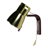 Teak brass wall sconce by hans agne jakobsson, sweden 1960s model v488