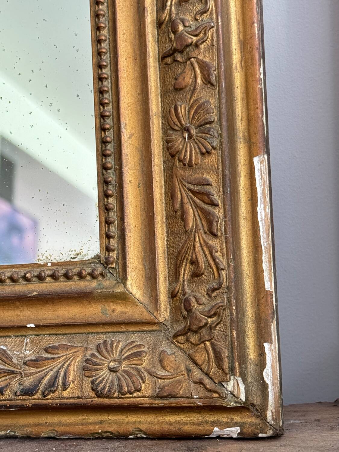 Antique Louis Philippe mirror 65 x 49cm