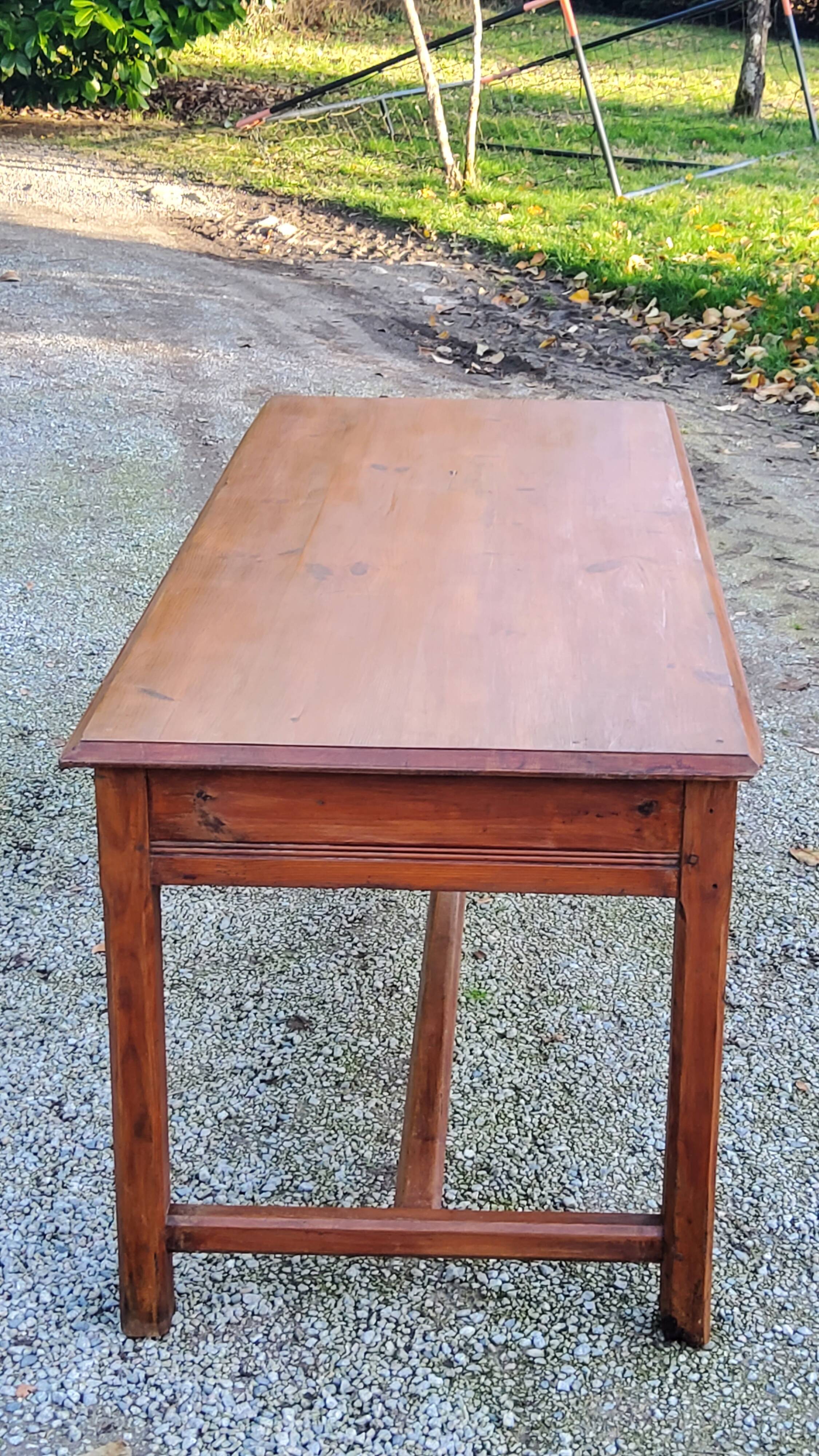 Farm table early 20th century 3 spacer drawers 180cm