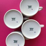 Set of 4 cups white porcelain coffee, 60s