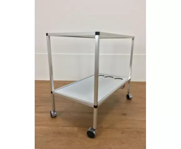 1970 minimalist serving in brushed aluminum reversible tray