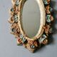 Ceramic mirror, enamelled flowers, Vallauris
