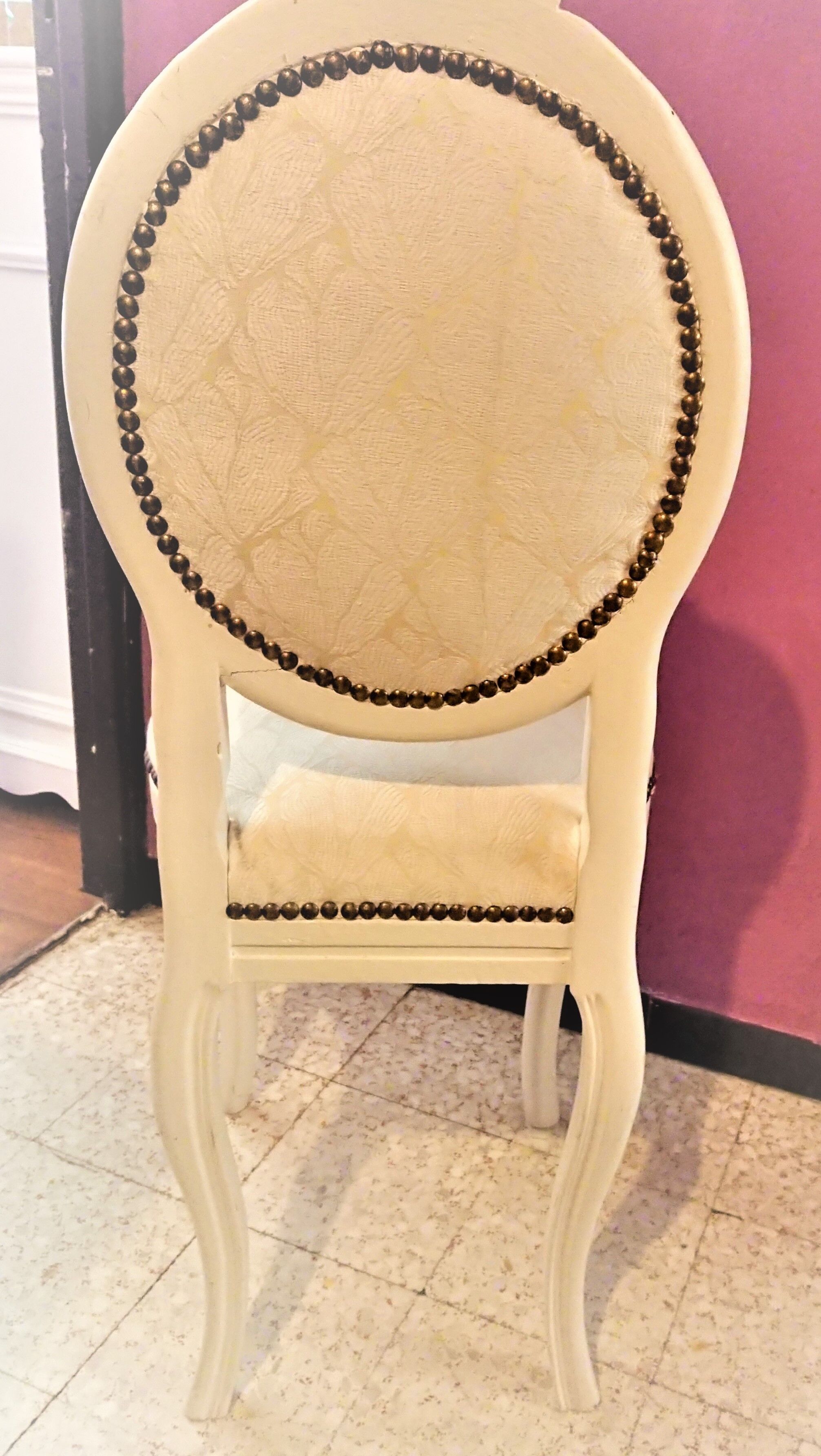 Medallion chair baroque style restored new jacquard fabric REF: 2021010203