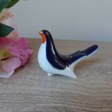 Vintage Soviet salt and pepper shaker in the shape of a cobalt blue bird.