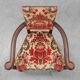 Antique oak Louis XIII style chair with floral upholstery, France ca. 1890