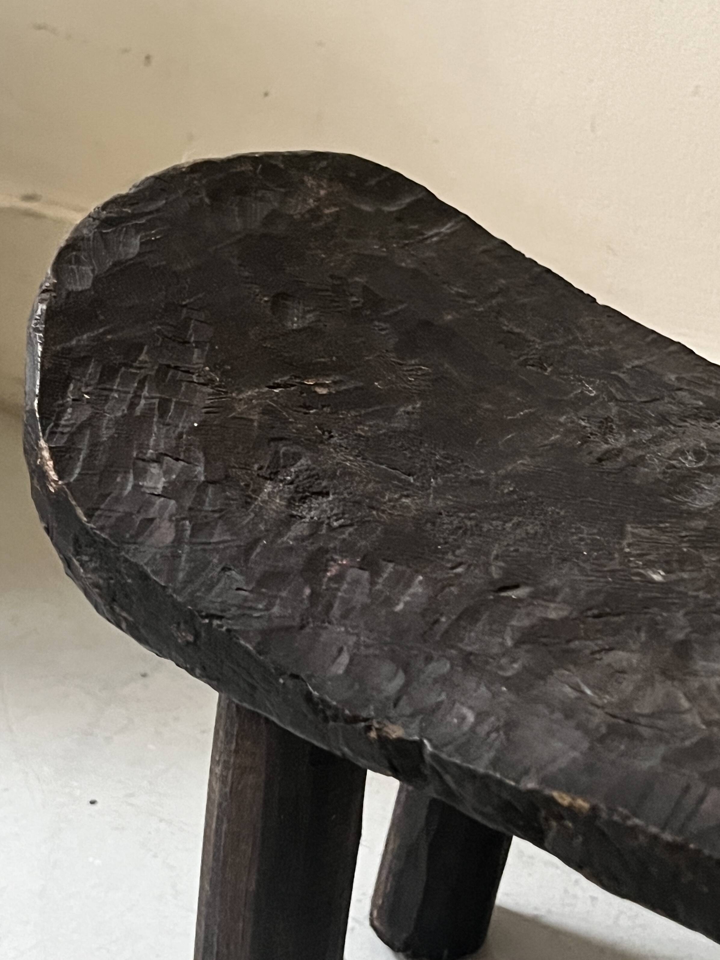 stool / African handcrafted side table in raw wood