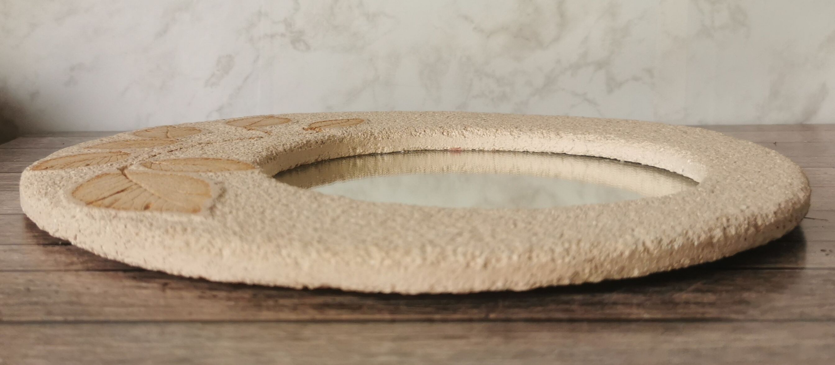 Miroir pierre naturelle feuilles