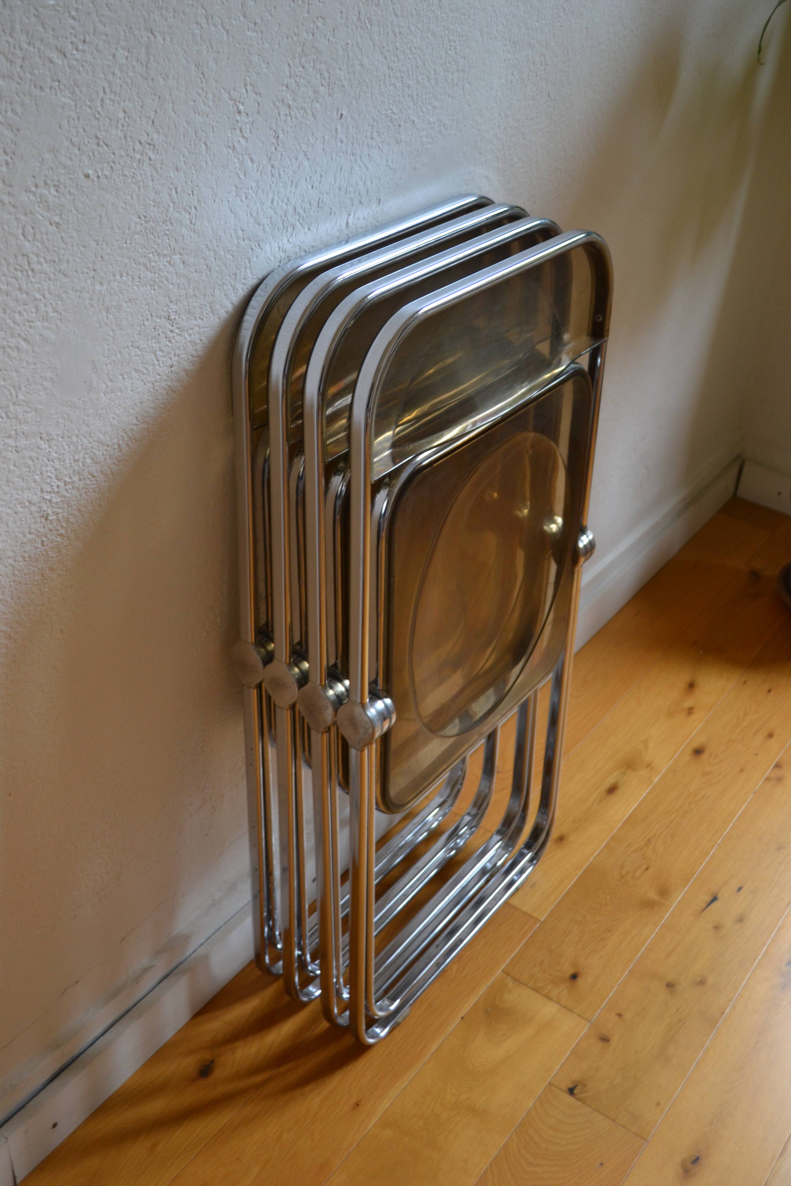 4 chaises Plia by Giancarlo Piretti @ castelli circa 1970