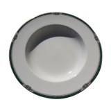 Hollow round plate in limoges medard de Noblat model Veronese green diam 31.5 cm