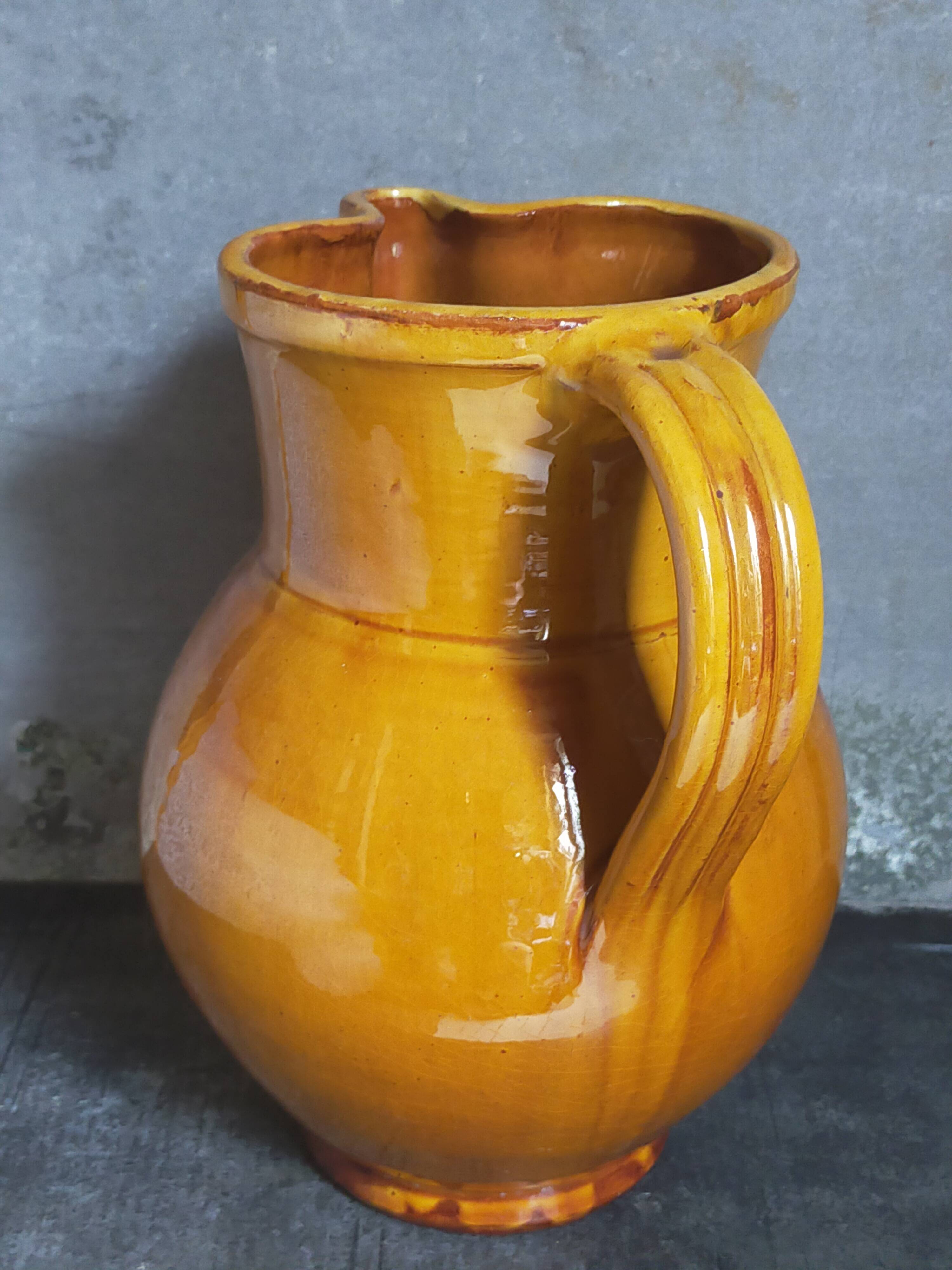 XXL pitcher vintage Provencal pottery from Salernes