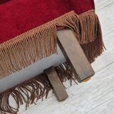 1970s, Danish lounge chair, original condition, cherry-red velour fabric.