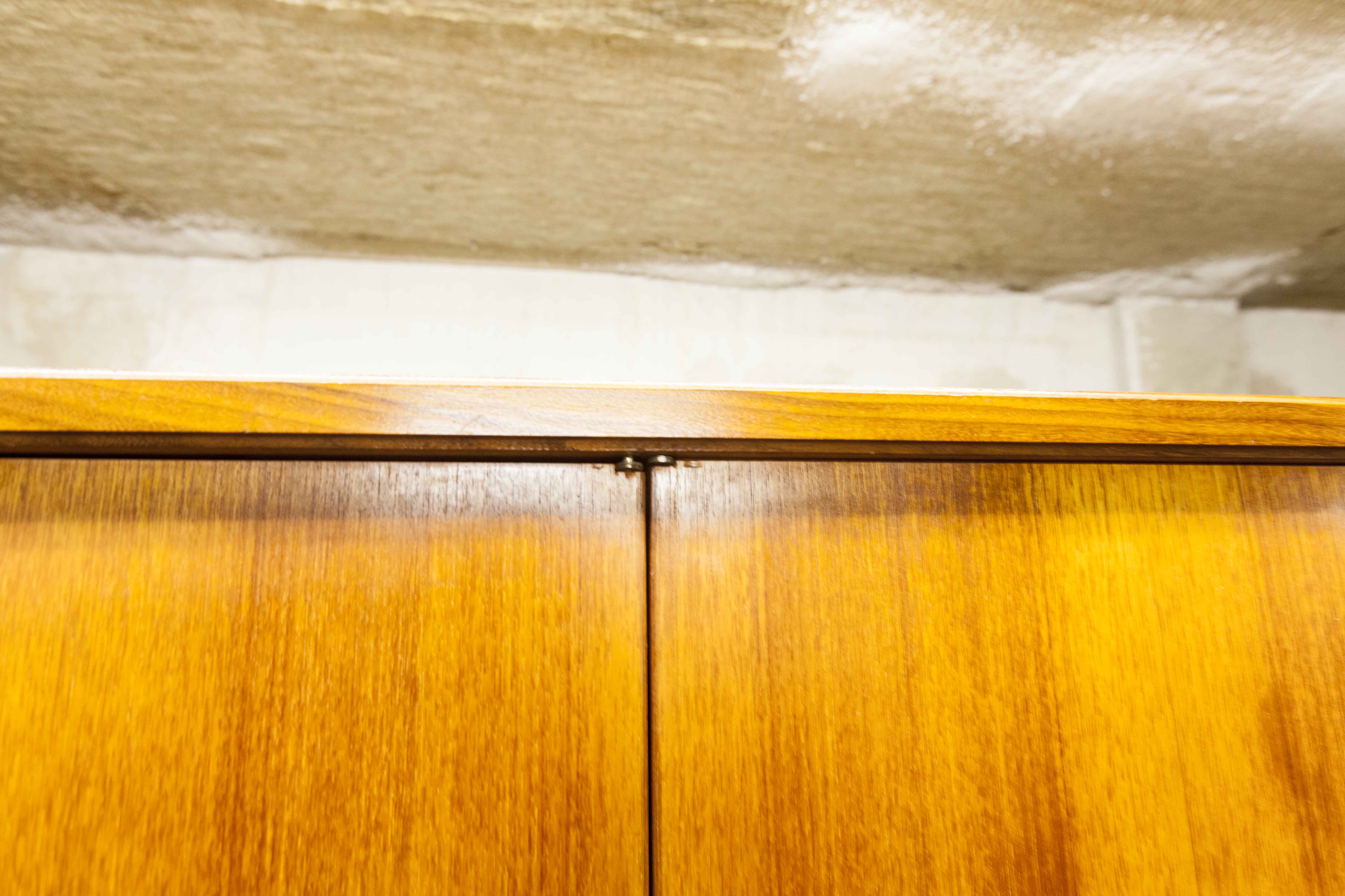 Scandinavian teak cabinet 4 doors 2+1 drawers wardrobe 1960