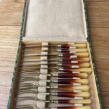 Set of 12 cutlery with golden ancient fruits