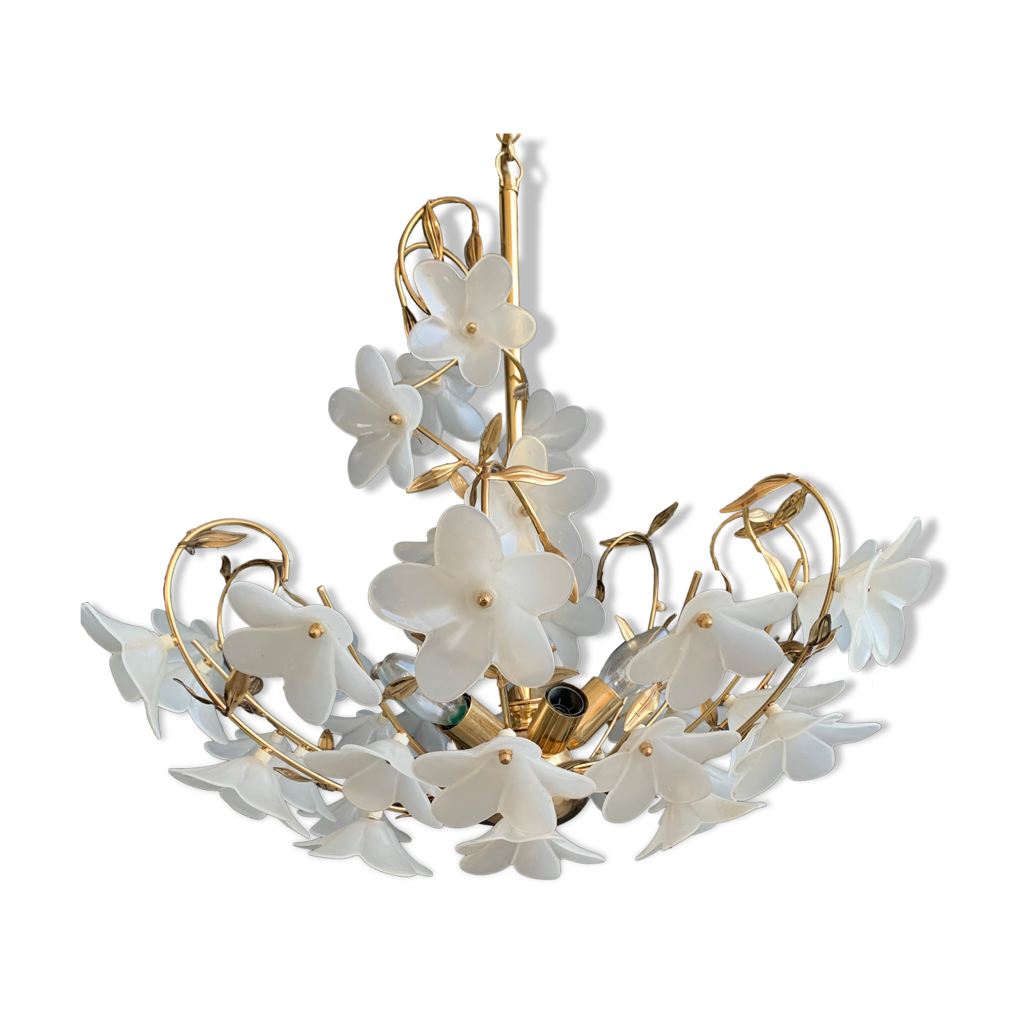Vintage Murano glass flower chandelier