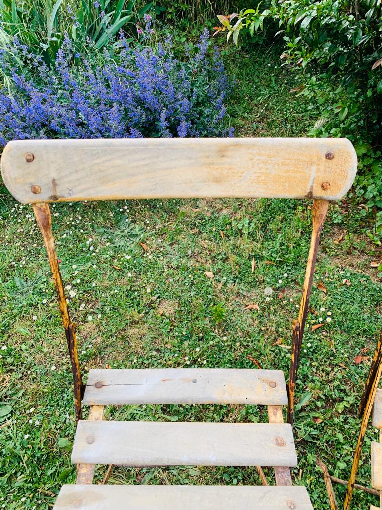 Set of 4 folding garden chairs