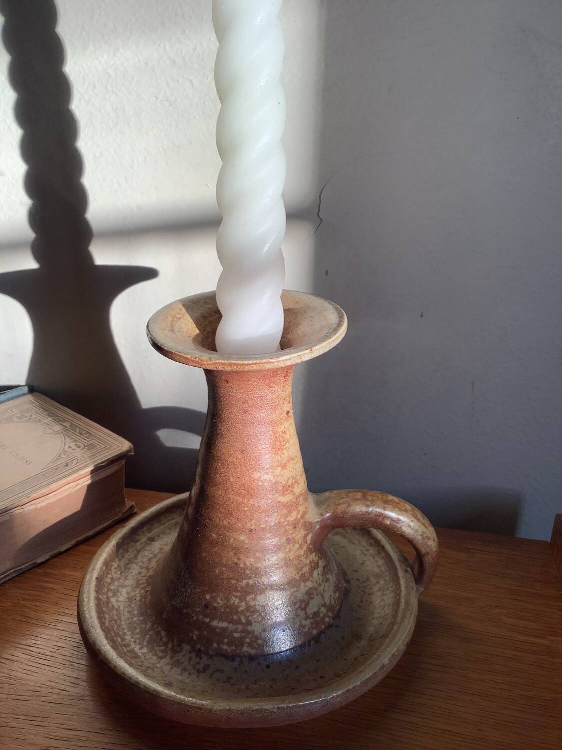 Pyrite sandstone candle holder