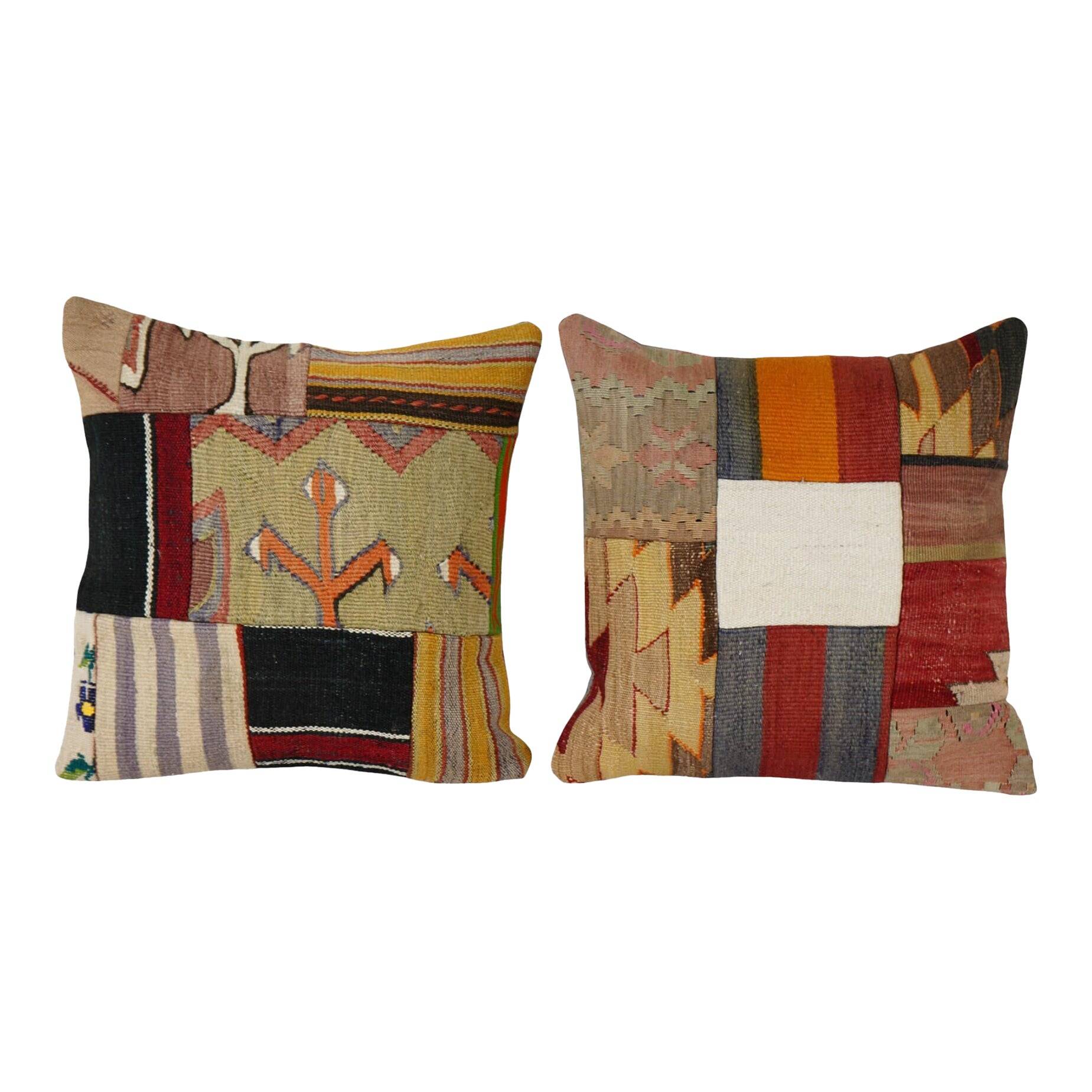 Set of 2 vintage Turkish cushion covers 51x51 cm