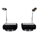 Set of 2 side tables with integrated lamp.