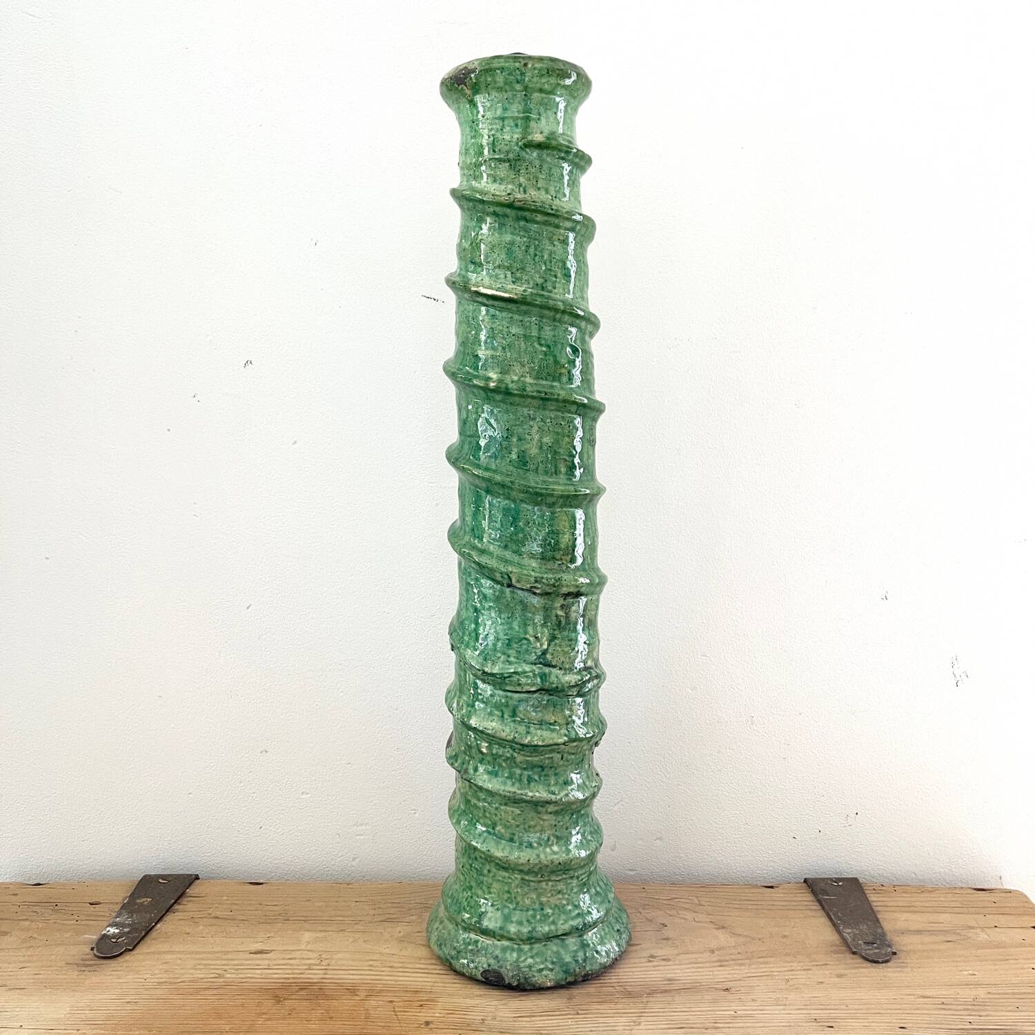 Green terracotta candle holder 60 cm