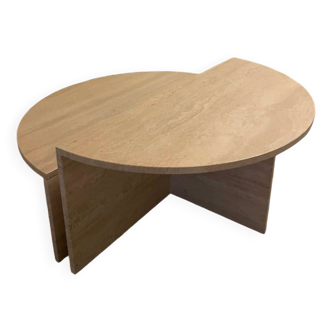 Round travertine coffee table, model for Up&up, Italy, 1970s