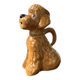 Vintage Carafe Pichet Caniche Zoomorphic Glazed Ceramic Brown Caramel