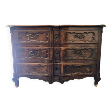 Commode 3 tiroirs en bois style Louis XV