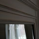 Beveled fireplace mirror