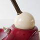 Exceptional ashtray lamp ceramic white and bordeaux 1950 vintage rockabilly 50's lamp