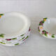 6 plates + 2 bowls Barbotine fruit decor vintage