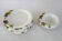 6 Assiettes +2 bols Barbotine décor fruits vintage