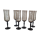 Verres en cristal fumé noir torsadé