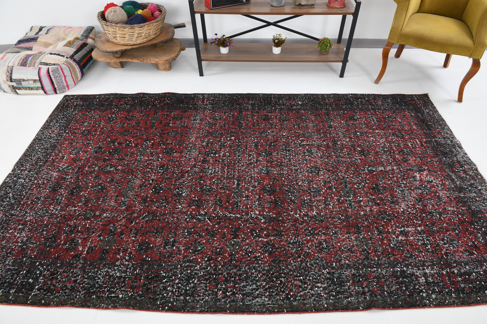 6x9 shabby chic distressed vintage rug 280x165cm