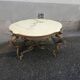 Table basse vintage bronze et marbre