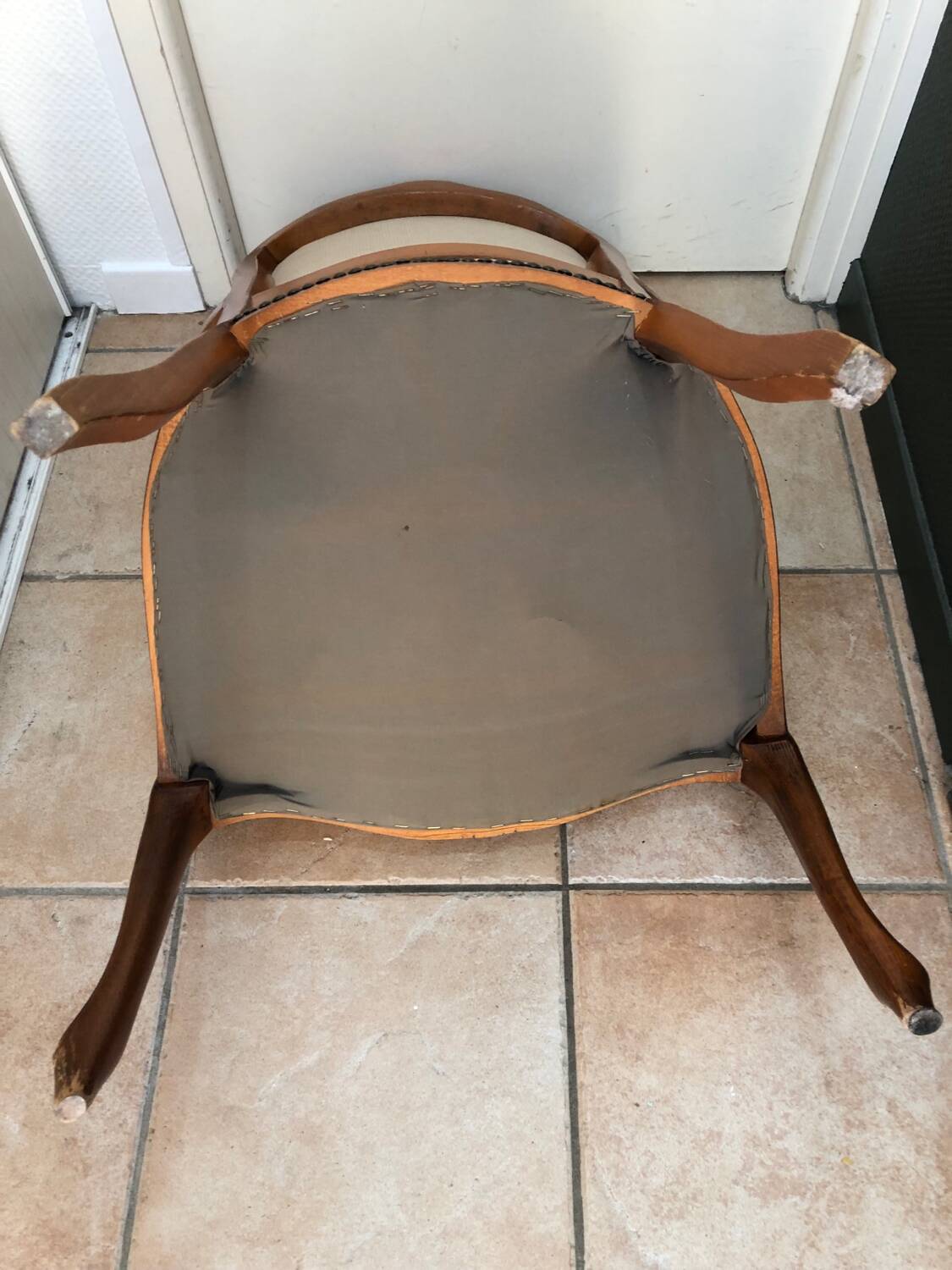 Antique cherry wood armchair