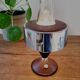 Wooden table lamp with chrome finish, 1950s