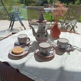 Artisanal terracotta tea or coffee set in Mediterranean style