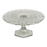 Support à gâteau Art déco transparent Support à gâteau en verre pressé à motif étoile